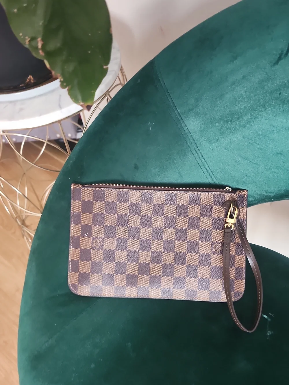 Brown Check Wristlet Clutch - Women